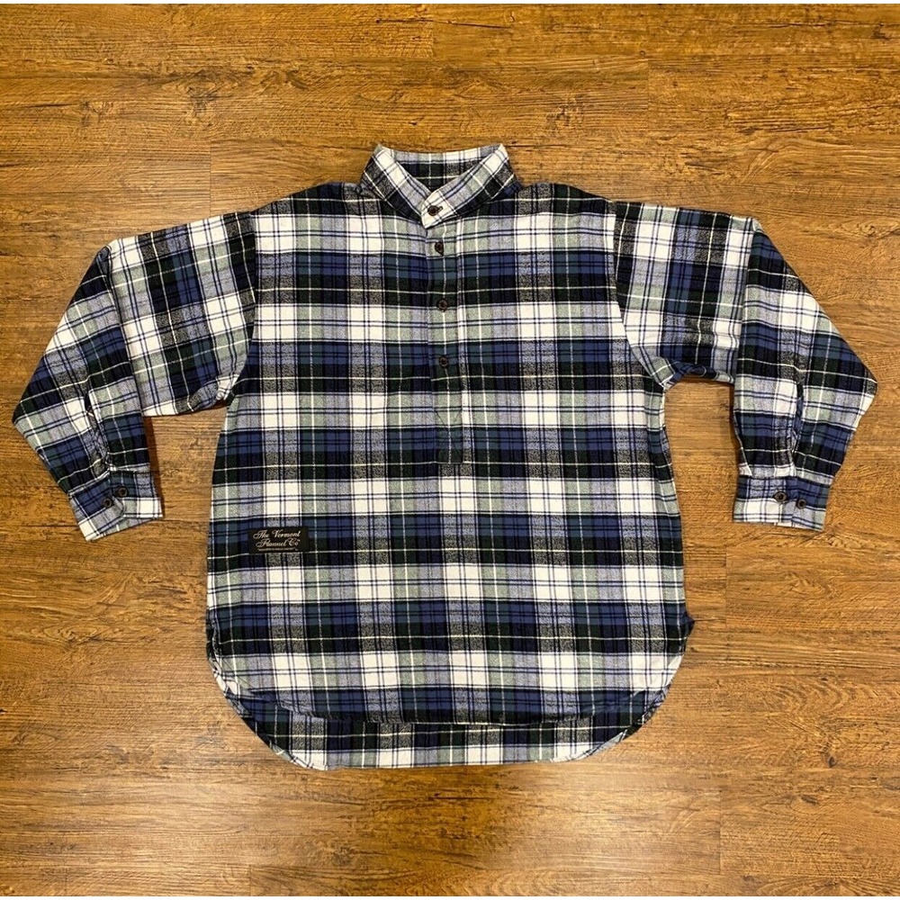 The‎ Vermont Flannel Co. Plaid 1/4 Button Up Pullover Flannel Shirt Men's Sz XS